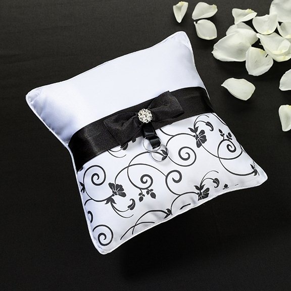 Elegant Satin Ring Pillow Ivory