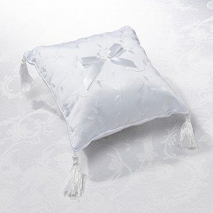Elegant Satin Ring Pillow Ivory