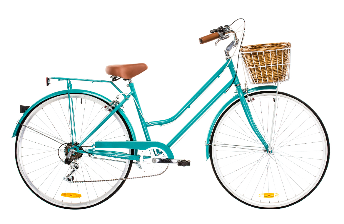 Ladies Vintage Classic 6 Speed Bicycle Aqua- Small